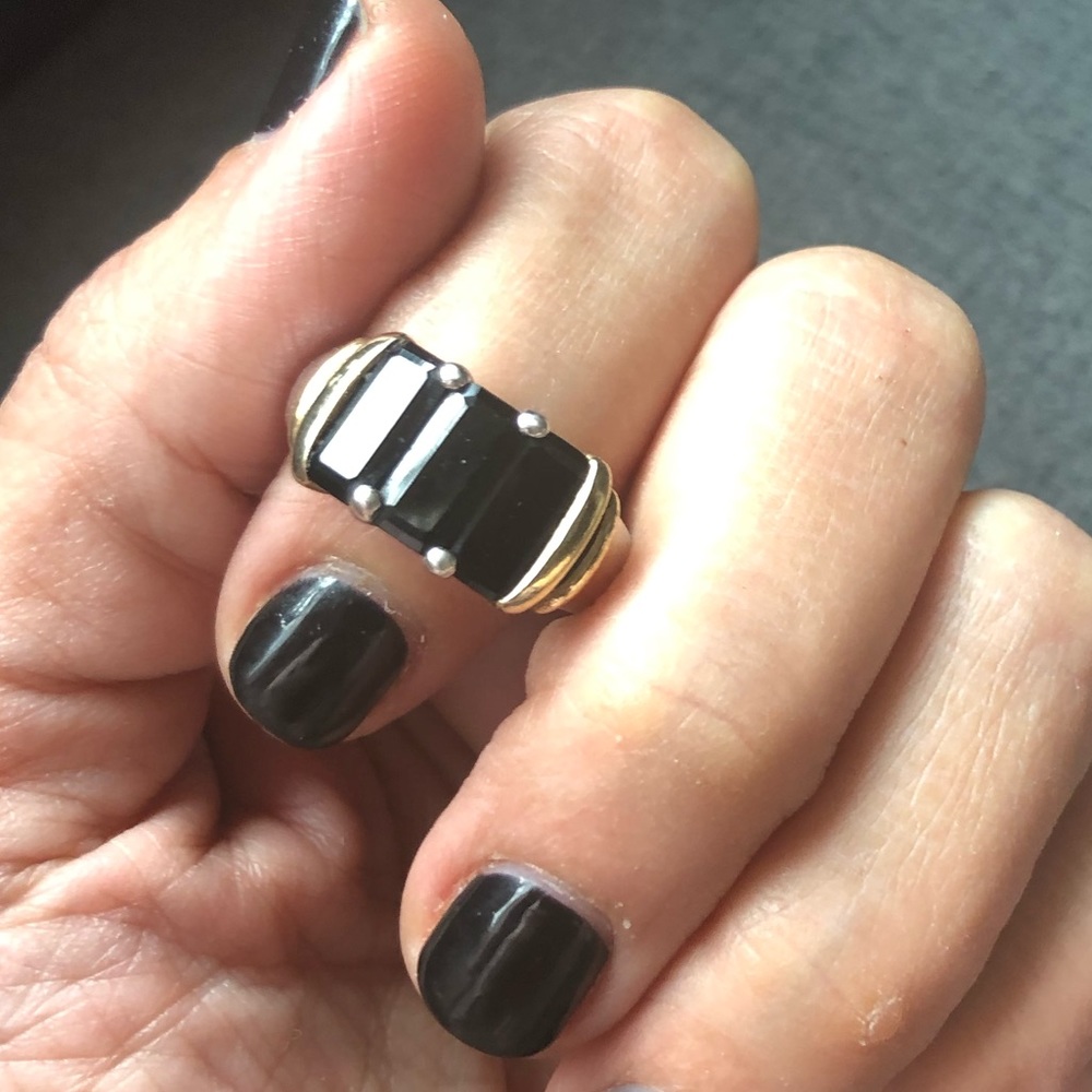 Onyx and sterling vintage ring-$10 final price